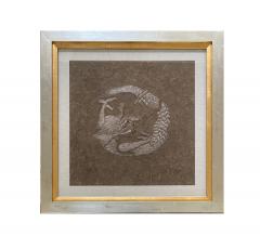 Framed Japanese Relief Embroidery Textile Art of Dragon - 1914397