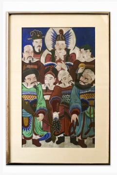 Framed Korean Folk Shamanistic Painting of Polaris and Seven Stars - 2511317