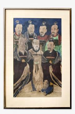 Framed Korean Folk Shamanistic Painting of Seven Stars - 2511331