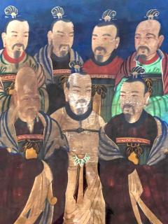 Framed Korean Folk Shamanistic Painting of Seven Stars - 2511334