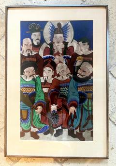 Framed Korean Folk Shamanistic Painting of Seven Stars - 2511339