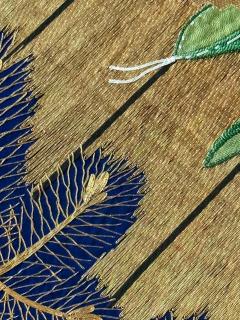 Framed Large Japanese Embroidery Silk Fukusa of Superb Quality Meiji Period - 4570342