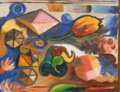 Framed Modernist Oil On Panel - 4140123