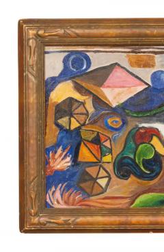 Framed Modernist Oil On Panel - 4140131