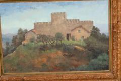 Framed Oil On Canvas Of Chateau de Savinac By Yvonne Laborde Germani - 4139857