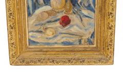 Framed Oil On Canvas Still Life With Wine Bottle - 4140184