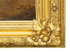 Framed Oil Painting Of A Lakeside House In Landscape - 4144700