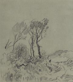 Framed Print of Traditional Landscape Sketch - 4636233