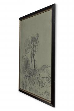 Framed Print of Traditional Landscape Sketch - 4636234