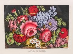 Framed Print of a Basket of Flowers - 4517118