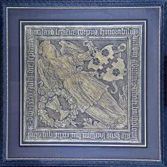 Framed Rubbing of 1550 Brass Monument in Grote Kerk Church Breda Netherlands - 2788287