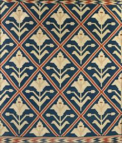 Framed Vintage Scandinavian Flat Weave Coverlet Textile Art - 1141787