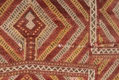 Framed Vintage Turkish Rug with Striking Geometrical Patterns - 72262