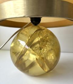 Fran ois Godebski Pair of Lamps Yellow Fractal Resin by Fran ois Godebski France 1970s - 3913050