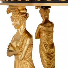 Fran ois Honor Georges Jacob Desmalter A gilt bronze and malachite Empire style Aux Caryatides centre table - 2750984