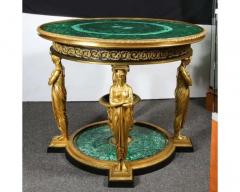 Fran ois Honor Georges Jacob Desmalter Impressive Empire Style Malachite and Ormolu Center Table After Desmalter - 4103271