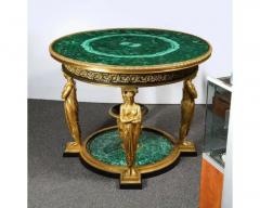 Fran ois Honor Georges Jacob Desmalter Impressive Empire Style Malachite and Ormolu Center Table After Desmalter - 4103272