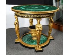 Fran ois Honor Georges Jacob Desmalter Impressive Empire Style Malachite and Ormolu Center Table After Desmalter - 4103273