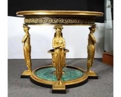 Fran ois Honor Georges Jacob Desmalter Impressive Empire Style Malachite and Ormolu Center Table After Desmalter - 4103324