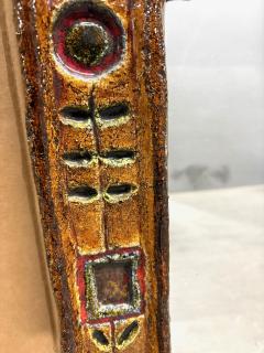 Fran ois Lanus Pair of Polychrome Ceramic Glazed Vallauris Mirrors by Fran ois Lanus  - 4482117