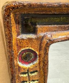 Fran ois Lanus Pair of Polychrome Ceramic Glazed Vallauris Mirrors by Fran ois Lanus  - 4482121