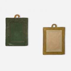 Fran ois Lanus Pair of Polychrome Ceramic Glazed Vallauris Mirrors by Fran ois Lanus  - 4482146