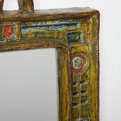 Fran ois Lanus Pair of Polychrome Ceramic Glazed Vallauris Mirrors by Fran ois Lanus  - 4482147