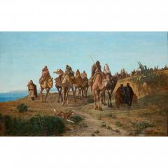 Fran ois Lauret Orientalist Oil Painting of an Algerian Caravan by Fran ois Lauret - 4721395