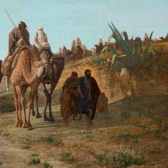 Fran ois Lauret Orientalist Oil Painting of an Algerian Caravan by Fran ois Lauret - 4721397