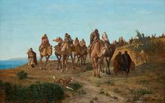 Fran ois Lauret Orientalist Oil Painting of an Algerian Caravan by Fran ois Lauret - 4727749