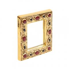 Fran ois Lembo Fran ois Lembo Mirror Ceramic Gold Red Black Jeweled Signed - 2850334