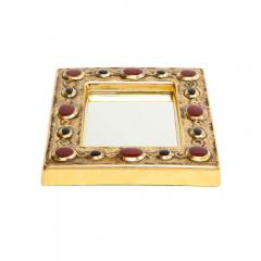 Fran ois Lembo Fran ois Lembo Mirror Ceramic Gold Red Black Jeweled Signed - 2850336