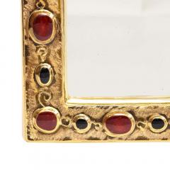 Fran ois Lembo Fran ois Lembo Mirror Ceramic Gold Red Black Jeweled Signed - 2850342