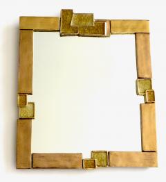 Fran ois Lembo Francois Lembo French Gilded Ceramic and Crystalline Fused Glass Mirror - 710298