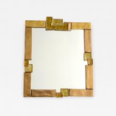 Fran ois Lembo Francois Lembo French Gilded Ceramic and Crystalline Fused Glass Mirror - 711795