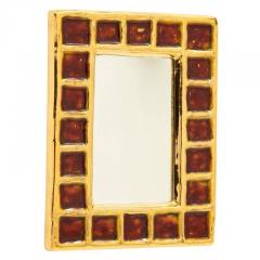 Fran ois Lembo Francois Lembo Mirror Ceramic Gold and Red Signed - 2743516