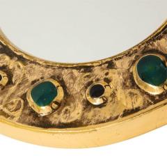 Fran ois Lembo Francois Lembo Mirror Ceramic Jeweled Gold Emerald Green Black Signed - 2765568