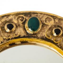 Fran ois Lembo Francois Lembo Mirror Ceramic Jeweled Gold Emerald Green Black Signed - 2765571
