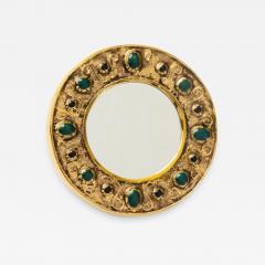 Fran ois Lembo Francois Lembo Mirror Ceramic Jeweled Gold Emerald Green Black Signed - 2770024