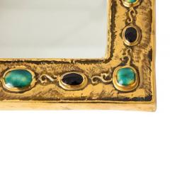 Fran ois Lembo Francois Lembo Mirror Ceramic Jeweled Jade Gold Black Signed - 2743493