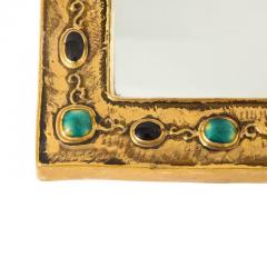 Fran ois Lembo Francois Lembo Mirror Ceramic Jeweled Jade Gold Black Signed - 2743495