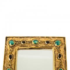 Fran ois Lembo Francois Lembo Mirror Ceramic Jeweled Jade Gold Black Signed - 2743507