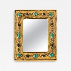 Fran ois Lembo Francois Lembo Mirror Ceramic Jeweled Jade Gold Black Signed - 2747856