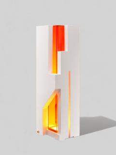 Fran ois Mascarello EDIFICE FLOOR LIGHT SCULPTURE ORANGE  - 3328586