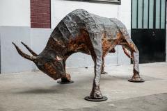 Fran ois Melin Charging bull sculpture by Fran ois Melin France 1970 - 1850475