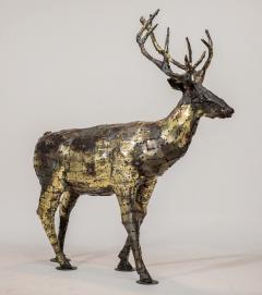 Fran ois Melin Deer sculpture in oxydised brass by Fran ois Melin 1970 - 1517006