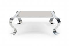 Fran ois Monnet French Mid Century Francois Monnet Chrome and Smoked Glass Low Coffee Table - 4273003