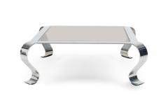 Fran ois Monnet French Mid Century Francois Monnet Chrome and Smoked Glass Low Coffee Table - 4273007