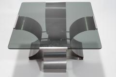 Fran ois Monnet Mid century glass and steel end Tables by Fran ois Monnet 1970s - 983479