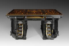 Fran ois Pierre LEGLAS MAURICE Double sided Renaissance style writing desk by Leglas Maurice France 1878 - 3358551